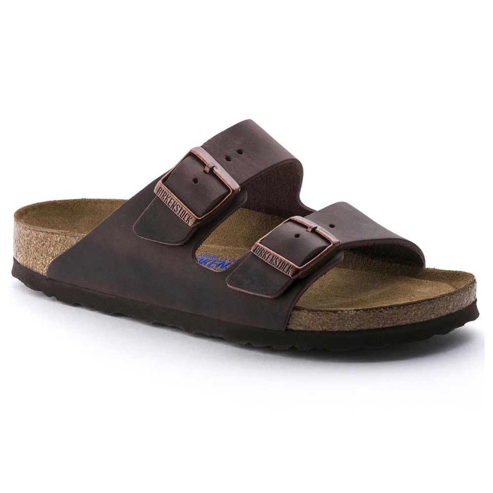 Birkenstock Dark Brown Suede Leather Two Strap Sandals